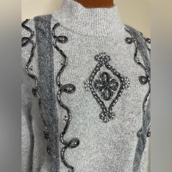 Vintage Santoria Beaded Silk Blend Sweater Size XL - Picture 2 of 7